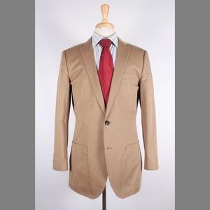 J.Crew 40L Beige Garment-dyed cotton-linen chino suit jacket